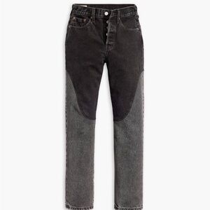 LEVI’S 501 ORIGINAL WOMEN’S CHAPS IN ‘OFF TO THE RANCH’ BLACK JEANS